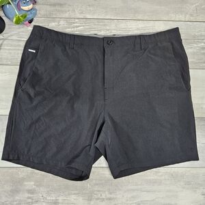 7 Diamond Crossroads Shorts Mens 42 Black 7" Inseam Flat Front Chino Casual